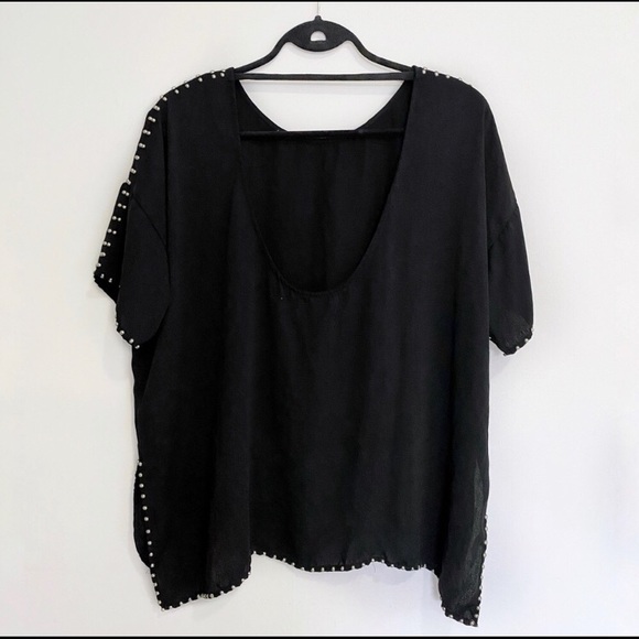 Beaded Loose Fitting T-shirt Blouse - Picture 3 of 4